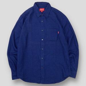 極美品 Supreme / シュプリーム 16AW Houndstooth Flannel Shirt / ハウンドトゥース フランネルシャツ M SSM3942 Royal 千鳥格子 チェック