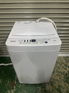 D0246 Hisense ハイセンス 全自動洗濯機 HW-T45D 2021年製 4.5kg ホワイト 家電 電化製品 一人暮らし