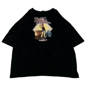 USA 古着 Harley-Davidson ハーレーダビッドソン プリント Tシャツ 半袖 クルーネック ブラック ビッグサイズ 5XL