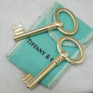 USED品・保管品 TIFFANY&Co. ティファニー 2本セット シルバー 925 キー チャーム 鍵型 かぎ ねじ式 ペア 約29.8g 保存袋付き