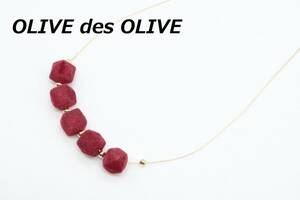 【R-350】OLIVE des OLIVE オリーブデオリーブ ベロア ビジュー ネックレス 新品 台紙付き【送料全国一律198円】