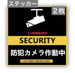 半額⭐️防犯カメラ作動中ステッカー防水耐候 玄関 窓 12×12CM 2枚入り