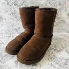 良品　UGG ムートンブーツ　スエード　ブラウン　レディース　24cm 靴