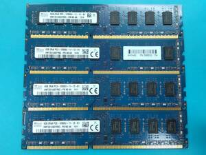 動作確認 SK hynix製 PC3-12800U 2Rx8 4GB×4枚組=16GB 40110090507