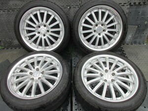 希少必見!!WORK VARIANZA W4S シルバー BRIDGESTONE バリ溝 225/45R18 クラウンマークXカムリプリウスαエスティマオデッセイヴェゼルCX-3