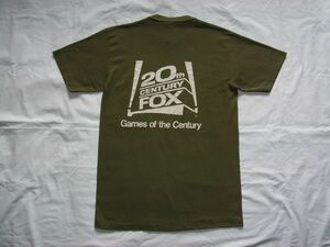 ☆ 80s USA製 ビンテージ MASH 4077 20th CENTURY FOX ロゴ Tシャツ sizeM モスグリーン ☆古着 映画 ビデオゲーム ミリタリー 70s OLD