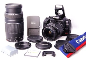 ●美品●初心者入門スタートセット● Canon キャノン EOS Kiss X 超望遠300㎜！！純正 Wレンズセット●すぐ撮影OK