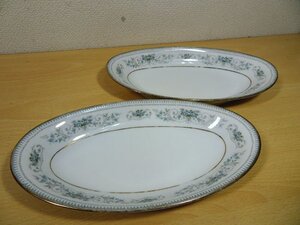 【NORITAKE/ノリタケ】深型プレート 2枚 直径約23cm 花柄 北欧柄 金彩 皿 食器 コレクション