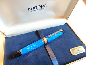 ◆【使用感のないきれいな品】Aurora　アウロラ　限定万年筆　マーレ　ペン先：18K750ソリッドゴールド M