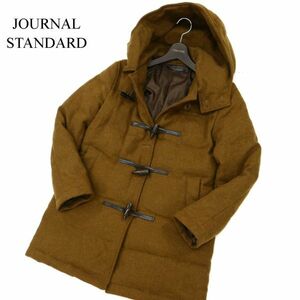 JOURNAL STANDARD ジャーナルスタンダード 秋冬 ウール★ ツイード ダウン ダッフル コート Sz.M　メンズ キャメル　C3T11223_C#N