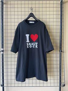 【UnderCover/アンダーカバー】TEE I LOVE KRAUT ROCK size6 OVERSIZED MADE IN JAPAN フロッキープリント Tシャツ TEE ブラック