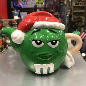 ヴィンテージ☆Ｍ＆Ｍｓ　グリーン　クリスマス　陶器製　ティーポット☆エムアンドエムズ、企業物、置物、フィギュア