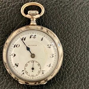 【MOERIS】希少 激レア モーリス アンティーク 懐中時計 1914 GRAND PRIX 手巻き 銀製品 ビンテージ プロビデンスの目 稼働 ジャンク