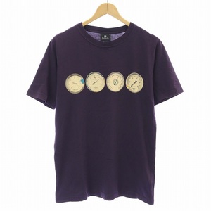 ピーエスポールスミス PS Paul Smith Tシャツ カットソー プリント コットン 半袖 M 紫 パープル /KL メンズ