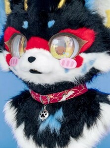 ファースーツ アクセサリー 首輪 赤 furry 飾りもの ネックレス ケモノ fursuit ぬいぐるみ コスプレ コスチューム