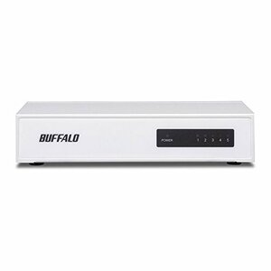 【中古】バッファロー BUFFALO 10/100Mbps対応 金属筺体 電源内蔵 5ポート ホワイト スイッチングハブ LSW4-TX-5NS/W