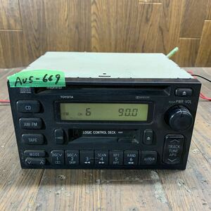 AV5-669 激安 カーステレオ TOYOTA 86120-2A300 PIONEER FH-M8166ZT SD198345 CD カセット FM/AM 本体のみ 簡易動作確認済み 中古現状品