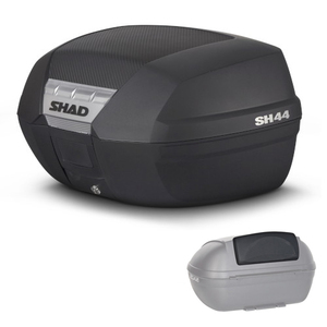 SHAD(シャッド) バイク トップケース・リアボックス 【セット売り】SH44 トップケース 無塗装ブラック バックレスト セット