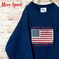 【希少】Mccc Sport スウェット　ビックロゴ　刺繍　AMERICA