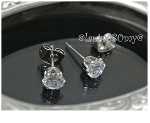 5ｍｍ*★330円★【ステンレス316L】CZダイヤモンドピアス / アレルギー 敏感肌