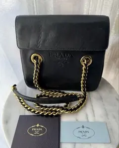 PRADA プラダ ヴィンテージ ゴールド金具 チェーンショルダーバッグ