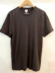 ★ARMANI COLLEZIONI/アルマーニコレッツォーニ シルク混クルーネック半袖トップス メンズ カットソー ブラウン系 XLサイズ ★