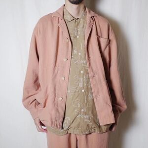 新品 INNAT 24SS LINEN COTTON WORK COVERALL JACKET フレンチ ワーク カバーオール ジャケット INNAT05-J05 インアット 1 ピンク