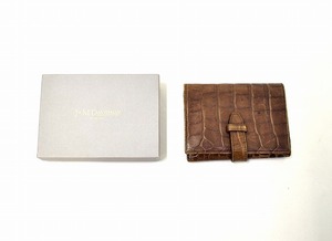 J&M DAVIDSON J&Mデヴィッドソン NEW ZIP WALLET WITH TAB ニュージップウォレット 牛革 クロコダイル WINE ワイン FREE スペイン製