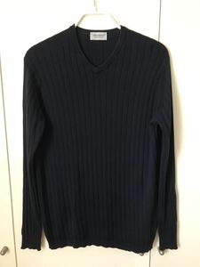 JOHN SMEDLEY ジョンスメドレー　ニット　太リブ　シーアイランドコットン　L 紺　ネイビー　navy