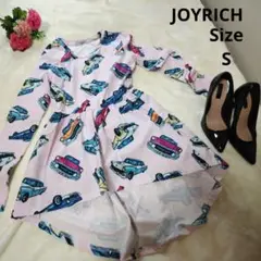 【オシャレ☆JOYRICH】ピンク　ミニワンピース　車柄　サイズS