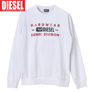 XL/新品 DIESEL ディーゼル トレーナー S-GIRK-K10 スウェット メンズ レディース ブランド ロゴ ホワイト