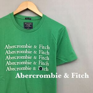 【新品未使用】【タグ付き】アバクロンビーアンドフィッチ Abercrombie & Fitch 半袖 Tシャツ 刺繍 ロゴ グリーン メンズ Sサイズ ♭△