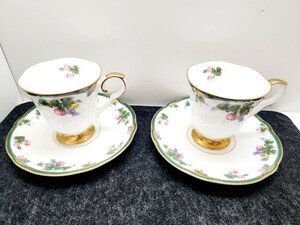 ★極美品　１円スタート★HOYA ティーカップ&ソーサー 　2客ペアセット