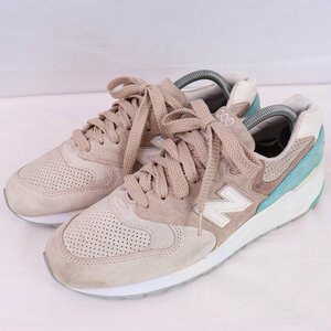 USA製 999 ニューバランス 26.0cm/new balance M999CSS サンドベージュ ブラウン 水色 白 中古 古着 スニーカー メンズ yy7851