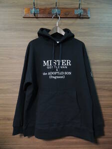 ◆ 美品 MISTERGENTLEMAN & the ADOPTEDSON fragment design コラボ スウェット パーカー M ブラック ミスタージェントルマン フラグメント