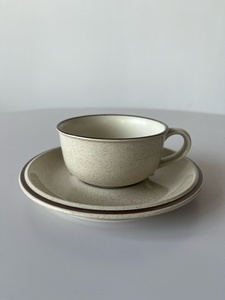 [263] JAPAN VINTAGE STONE WARE Noritake ノリタケ ストーンウェア カップ＆ソーサー 70s 80s 90s アラビア 北欧 ビンテージ ヴィンテージ