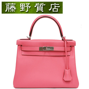 （美品）エルメス HERMES ケリー28 KELLY 内縫い ローズアザレ エヴァ―カラー シルバー金具 Y刻印 2020年 2WAY ショルダーバッグ 8203