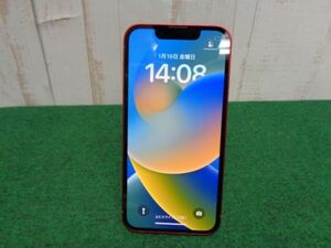 【中古美品】iPhone13mini　本体のみ　128GBレッド　SIMフリー(〇)　バッテリー100％　M50