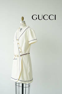 GUCCI グッチ 金ボタン ベルト ワンピース size XL 0607143