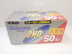 未開封、未使用　送料520円より　50枚入　アンフォーマット　MF2HD　3.5インチ フロッピーディスク　2HD　KAO　花王 MF 2HD UN 50PN