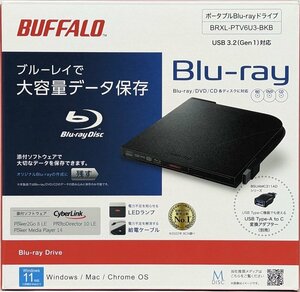 ★【BUFFALO/バッファロー】ポータブルブルーレイドライブ BRXL-PTV6U3-BKB/未開封品/ab4774