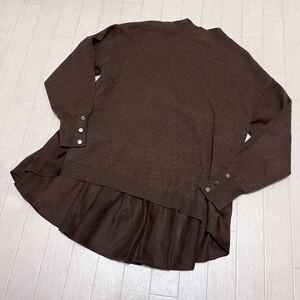 和546★ GREEN LABEL RELAXING UNITED ARROWS グリーンレーベルリラクシング ニット セーター レイヤード ブラウン レディース