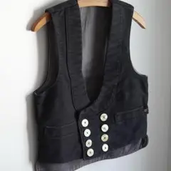 70s~ German vintage logger vest moleskin