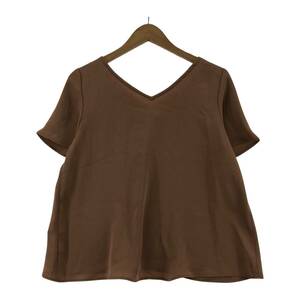 ゆうパケットOK NATURAL BEAUTY BASIC ナチュラルビューティーベーシック Vネック カットソー sizeS/茶系