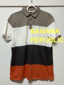 バナナリパブリック　メンズ　ポロシャツ　Tシャツ　半袖　ボーダー　メンズ　M ラガーシャツ BANANAREPUBLIC