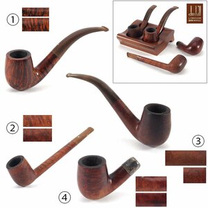 【夢工房】パイプ特集-（9）DUNHILL ダンヒル 4点 台付 「BRUYERE」「RUSSET」　喫煙具　SC-368