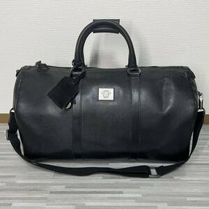 美品 GIANNI VERSACE ジャンニヴェルサーチ　ボストンバッグ　ショルダーバッグ　2way オールレザー 大容量　メデューサ　ロゴプレート