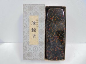 【41】【併売・店頭引取可】高級漆器 津軽塗 下駄 鼻緒なし 工芸品 全長約22.5cm 箱ダメージ有り