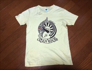 ★即決★BEAMS ビームス★フジロック FUJI ROCK FESTIVAL2007 ★プリントTシャツ★S★薄黄★野外FES★ポケットT★ソロキャン★送料230円★