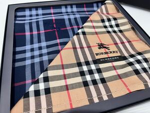 D(1120k5) ◆未使用◆ BURBERRY バーバリー チェック柄 ハンカチ 2枚セット ブランドハンカチ ギフト ファッション